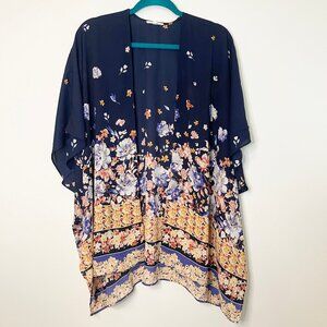 Maurices Navy Floral Kimono - One Size